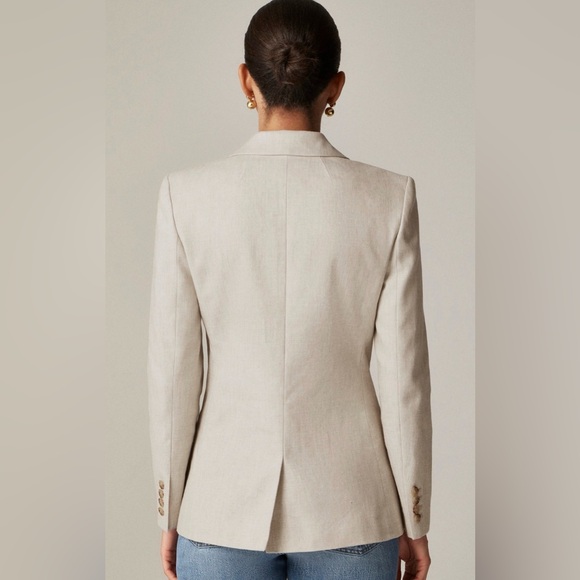 NWT J. Crew Light Tan Alexandra Blazer in Stretch Linen Blend, size 20 - Picture 3 of 11
